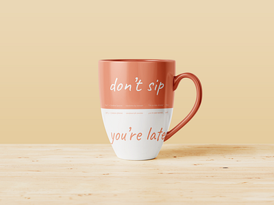 I'm so late already - Mug art branding color creative daily design challenge design illustration illustrator mockup mockup psd mug mug design mug mockup typography