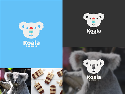 Koala Popsicle Logo #forsale animal branding face logo food gelato graphic design head logo ice ice cream logo ident identity illustration koala logo popsicle summer