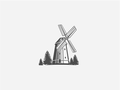 Windmill Logo branding design classic logo construction identity logo logo design logo designer real estate