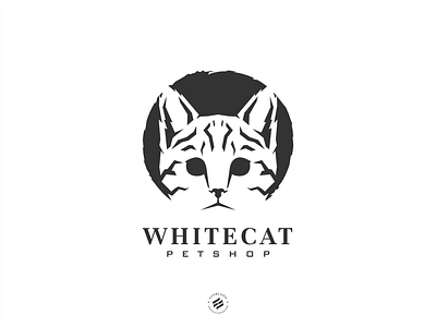 Whitecat animal logo bold branding cat identity illustration logo logo design pet