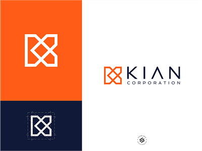 Logo for KIAN CORPORATION brand identity branding clean design geometic identity logo logo design simple