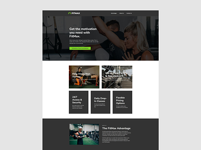 FitMax Gym Website branding design fitness logo ui vector web web design