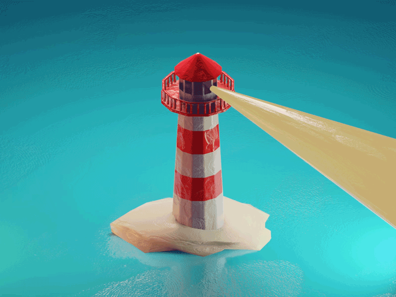 Clay style animation done in blender 2.8 3d 3danimation 3dlighthouse blender3d clayanimation illustration isometric3d lighthouseblender