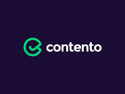 Logo design for contento app automation automation logo automation platform bot logo branding green logo process logo purple startup branding startup logo