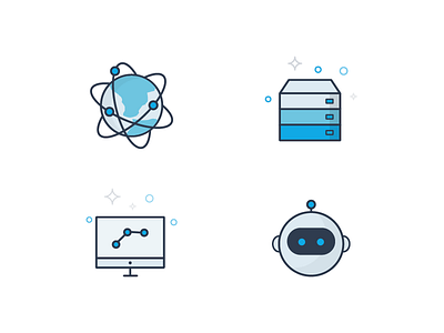 Mystery project analytics blue bot data database global icon icons illustration results