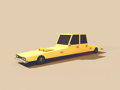 Weird Car 3d car cinema4d learning render vehicle weird wheels yellocar yellow