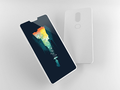 Oneplus6 3D Clay Mockup 3d appui clay display mobile mobileapp mockup oneplus oneplus6 presentation ui. uiux