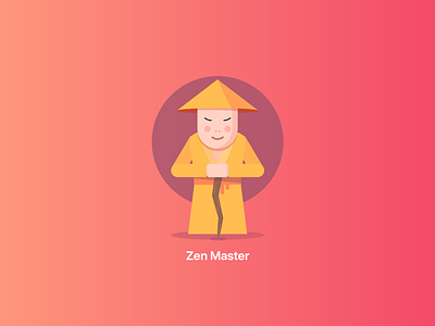 Social avatar for an app app character flat flatdesign illustration master minimal mobileapp mondesign monk ui zenmaster