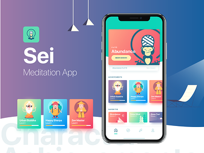 Meditation app home screen design