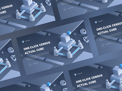 Actual cube web design 2.5d c4d design illustration ui web