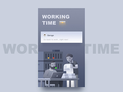 Working time animation design illustration ui vector work