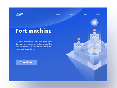 Fort machine illustration 2.5d design illustration logo ux vector web