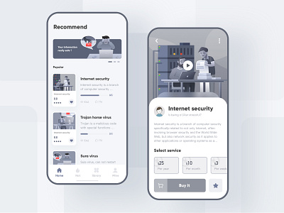 Internet security App design design illustration typography ui ux vector web