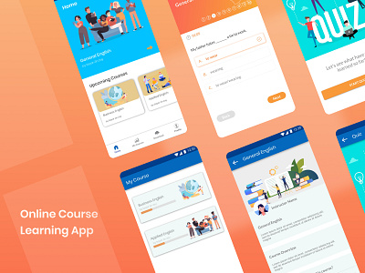 Online Course Learning App app branding design illustration typography ui ux