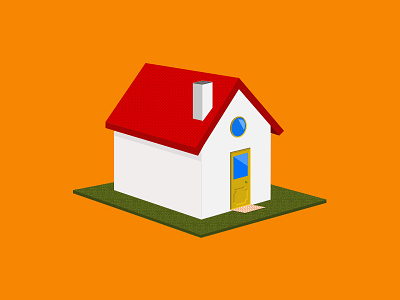 Flat House blue flat green home house icon orange red white