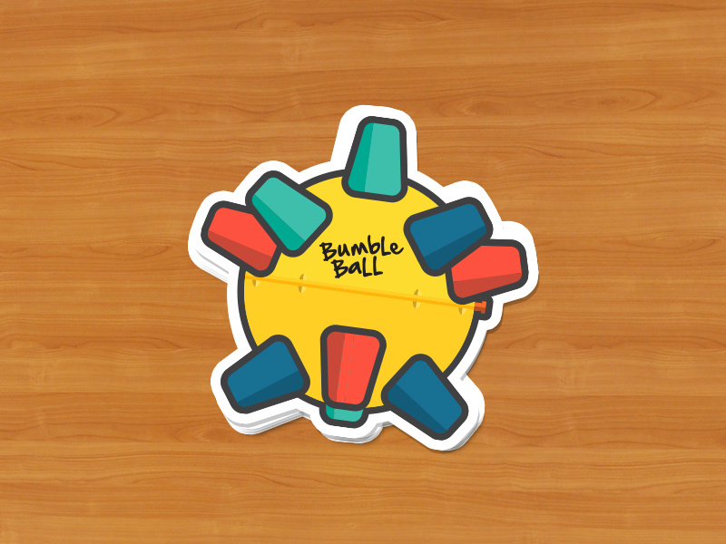 Bumble Ball for Sticker Mule bumble sticker retro ball vector illustration
