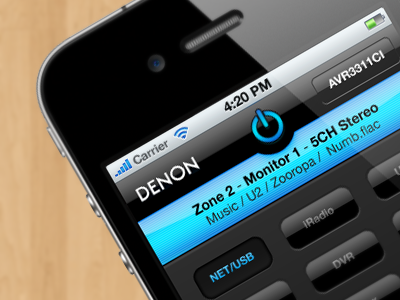 Denon AVR iPhone App concept app concept interface iphone mobile ui