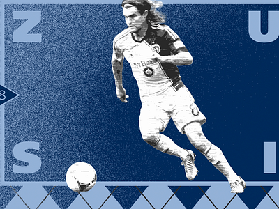 Sporting KC. Graham Zusi. #8 (Close) football graphic design poster soccer