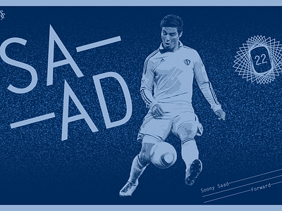 Sporting KC. Soony Saad. #22. V1 football graphic design poster soccer