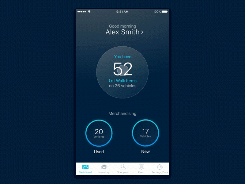 Dashboard to VLW Transition animation interaction ios mobile principle transition ux