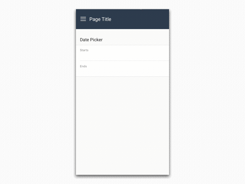 Date Picker Mobile (Responsive) animation interaction ixd mobile principle responsive transition ui ux
