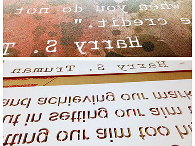 IP: Quote Installation font in progress laser laser cut quote quote installation quotes type treatment typographic placement typography typography installation typography treatment word installation words