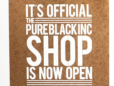 Pure Black Inc. Shop Officially Open