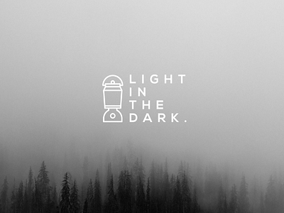 light in the dark black brand fancy flat forest lamp light logo mark oillamp signet white