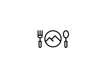 eat fresh brand cutlery eat fork logo minimal mountains signet spoon