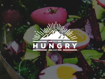 hungry brand branding food glow hungry logo meal mountain nice rough yummy