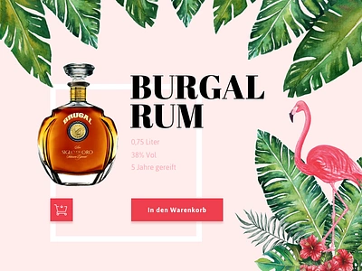 Burgal Rum , 38% Vol alcohol aquarelle branding design product rum shop typography ui ux water website