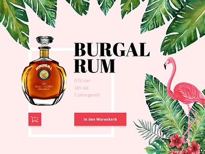 Burgal Rum , 38% Vol alcohol aquarelle branding design product rum shop typography ui ux water website