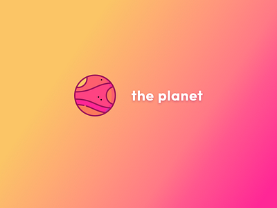 the planet brand ci font gradient icon logo nice planet typography