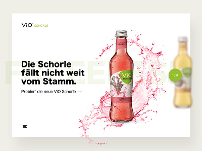 ViO Schorle corporate design drink landingpage typography ui ux vio water website. webdesign