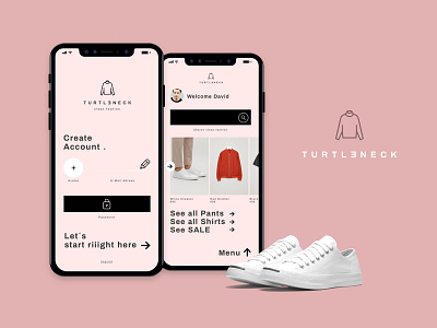 TURTLENECK app digital fashion interface iphone x ui ux webdesign