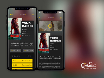 Cine Star App Idea app appdesign application cinestar design iphone ui ux webdesign