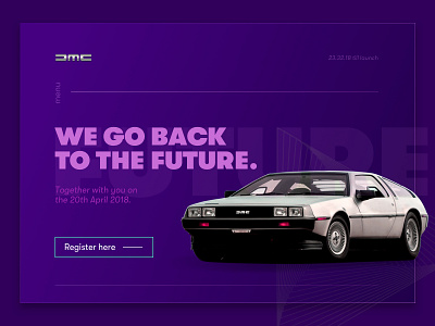 DMC DeLorean delorean design digital design landingpage purple ui ux website