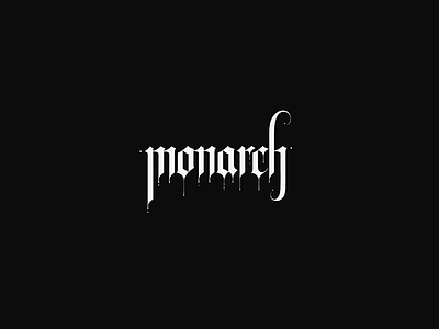 monarch black branding design illustration logo metal typography vector