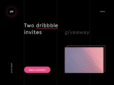 two dribbble invites giveaway black brand clean design invitaion invite logo typography ui ux webdesign website