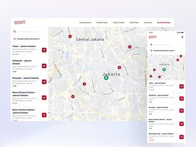 Hangry - Outlet Location 📌 app clean design figma free interface maps responsive ui ui design uidesign uiuxdesign ux web design