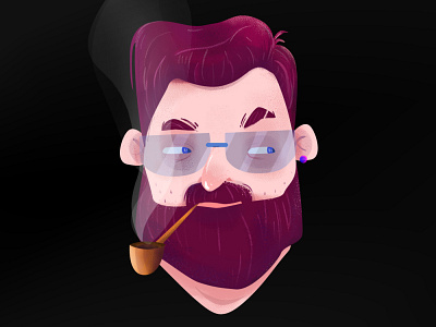 a man art character face illustration illustrator man smoke smoking vector