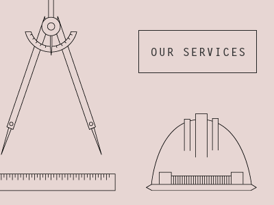 Services black icons outline pink ui