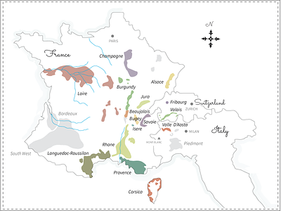 Wine map illustration map regions topography ui ux vector wine