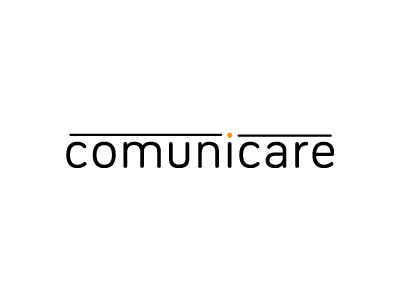 Comunicare V2 line logo logotype orange typography