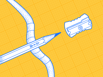 Sharpen Your Aim arrow bow grid illustration pencil sharpener