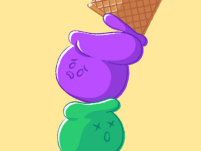 Noooooo character cone cream dessert ice illustration