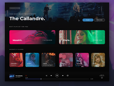 Music Player ui ui design uidesign uiux ux web web design webdesign website website design