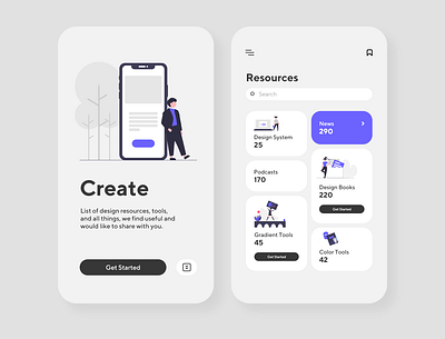 CREATE - Tools UI Design on a Mobile Smartphone ui ui design uidesign uiux ux web web design webdesign website website design