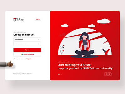 Sign Up - SMB Telkom University ui ui design uidesign uiux ux web web design webdesign website website design