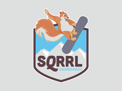 Sqrrl badge concept logo patch shield snowboards squirrel vector